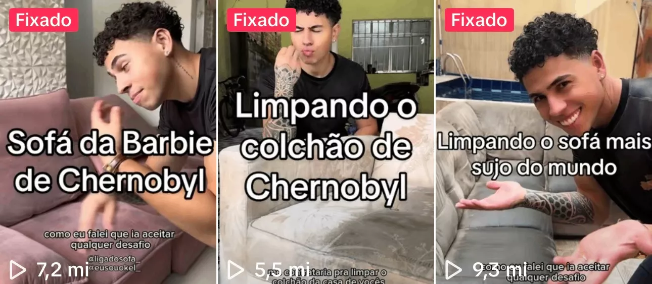 Vídeo “Sofá da Barbie de Chernobyl”, com 7,2 milhões de visualizações